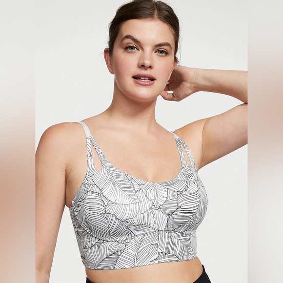 SOLD - Victoria's Secret Allegro Medium Impact Sports Bra White Palm Size 34DD - Picture 4 of 9